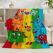 1PC Number-Blocks Adventure Flannel Blanket Gift, Suitable for Both Men And Women, Soft Ideal for Beds And Sofa, Birthday Or Christmas Gift 75x90cm