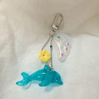 Transparent Blue Acrylic Dolphin Keychain With Flower Charms And  Wings Perfect Bag Decor For Ocean Fans gray