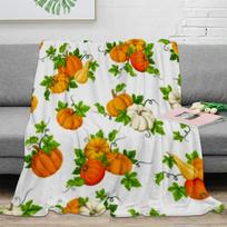 Mesti pledas Rudens moliūgas Klevo lapas Pledas Minkšti patogūs pliušiniai pledai Šilti sofos lovos užtiesalai Size: 75*100cm, Weight: 280 GSM