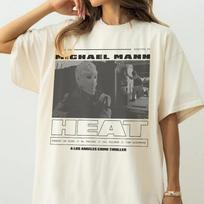 Heat Movie T-Shirt, Retro Michael Mann Heat 1995 Graphic T-Shirt L gray