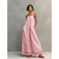Moteriška vasarinė dryžuota su atvira nugara ilga suknelė Moteriški vasaros drabužiai Boho mada Rifuota apdaila Ilga suknelė paplūdimiui Vestidos Elegantiška XL rožinė
