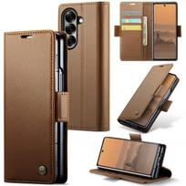 Magnetinis atverčiamas odinis apsauginis telefono dėklas, skirtas Samsung Galaxy Z Fold 8 Ultra 7 6 5 Fold8 Fold7 5G, su piniginės ir kortelių laikiklio funkcija Galaxy Z Fold 8 ruda
