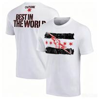 2026 New Streetwear Summer Unisexs Printed Wrestler Cm Punk Print Tshirt Cotton Street Sports Classic Tshirt Comfortable Top Tee 4XL white