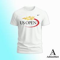 US Open Teniso Turnyro Liepsnų Logotipas Balti Marškinėliai L white
