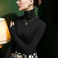 Women's Fitted Turtleneck Long Sleeve Top - Soft Thermal Base Layer for Winter XL juoda