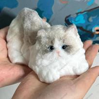 Didelis kačiukas Taba Squishy Gulinčio katino Fidget žaislas Gyvūno suspaudžiamas žaislas ASMR Streso mažinimo Naujovės žaislas Vaikams Kalėdinės šventės dovana gray