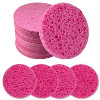 30pcs of Circular Facial Sponges, Compact Cleansing Sponges Designed for Makeup Removal, Exfoliation, And Cleansing 30pcs rožinė