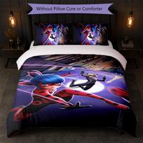 Miraculous Ladybug Print 3Pcs Duvet Cover Set 1 Duvet Cover and 2 Pillowcases Soft Bed Linen For Household Bedroom 140cm*200cm