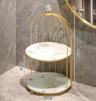 Iron Art Nordic Style Bird Cage Rack Lipstick Perfume Cosmetic Skin Care Product Storage Rack Finishing Table Rack gray