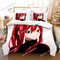 3D Print Anime Fairy Tail Logo Natsu Bedding Set Boys Girls Twin Queen Size Duvet Cover Pillowcase Bed Boys Adult Home Textiles 135x200cm red