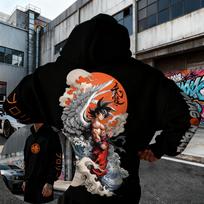 Dragon Ball Anime Goku spausdintas džemperis Pavasaris/Ruduo Vyriškas ir Moteriškas Harajuku Dydis Kasdienis Laisvalaikio Tėvų ir Vaikų Viršus 160 juoda