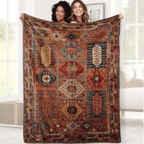 Bohemiškas persiškas pledas Vintažinis turkiškas geometrinis tribališkas raštas Sofa lovatiesė minkšta antklodė Egzotiškas namų kambario dekoras 75cm*90cm brown