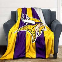 Minnesota Vikings Logotipo Spausdinimo Flanelinis Antklodė Aukštos Kokybės Šiltas Patogus Apklotas Visais Metų Laikais Puikiai Tinka Dovanoms Namų Dekoras 80cm x 120cm yellow