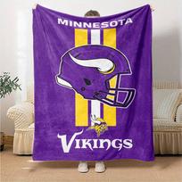 Minnesota Vikings Logotipo Spausdinimo Flanelinis Antklodė Aukštos Kokybės Šiltas Patogus Apklotas Visais Metų Laikais Puikiai Tinka Dovanoms Namų Dekoras 130cm x 150cm
