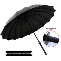 Men's Oversized Windproof Knife Handle Umbrella, Sturdy and Thickened for Sun and Rain, Customizable Design Samurai Sword Umbrella