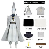 Anime Qifrey Cosplay Kostiumas Raganiškos Skrybėlės Atelier Anime Mago Chalatas Apsiaustas Diržas Smailus Skrybėlės Rinkinys Suaugusiems Helovino Karnavalo Cosplay M balta