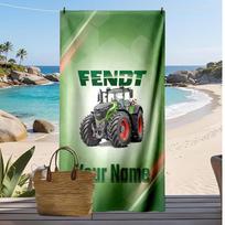 Fendt Custom Beach Towel, Print Your Name Text Lightweight Absorbent Towel for Swimming Travel 70cmx140cm(27x55inch)