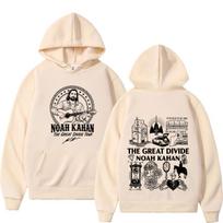 Noah Kahan The Great Divide Tour  Graphic Hoodie Men Women Fashion Harajuku Pullover Long Sleeves Casual Vintage Sweatshirt M beige