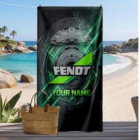 Fendt Custom Beach Towel, Print Your Name Text Lightweight Absorbent Towel for Swimming Travel 70cmx140cm(27x55inch) gray