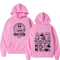 Noah Kahan The Great Divide Tour  Graphic Hoodie Men Women Fashion Harajuku Pullover Long Sleeves Casual Vintage Sweatshirt M rožinė