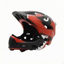 Detachable Chin Guard Helmet Hard Shell FullCoverage Biking VisorStyle Coverage for Children raudona