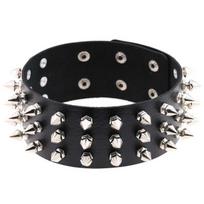 Nauja Goth Punk Spike Rivet Choker apykaklė moterims Steampunk Pentagram Kaklo papuošalas Emo Kaklo dirželis Cosplay Chocker Gothic Priedai black