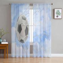 Futbolo futbolo tinklo eskizas permatoma užuolaida svetainės dekoravimui moderni tiulio lango užuolaida miegamojo užuolaidos voile organza 1 PCS W100XH250cm