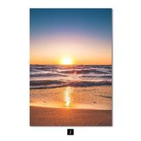 Šiaurės gamtos peizažas Sienos meno plakatas Paplūdimys Saulėtekis Saulėlydis Drobės spaudos tapyba Modernus paveikslas svetainei Namų dekoravimui A4 21x30cm No Frame