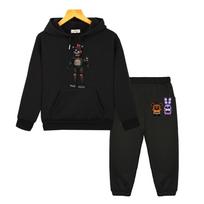 FNAF boys girls Hooded Sets Anime hoodie Fleece pullover Jacket Autumn Bear Rabbit Game Kawaii sweatshirt  kids boutique clothes 130 juoda