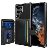 Dėklas, skirtas „Samsung Galaxy S23 Ultra Wallet“ kortelių laikikliui Magnetinis automobilio laikiklis, atsparus smūgiams, minkštas TPU+ PU odinis dviejų sluoksnių dangtelis Samsung S23