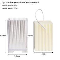Rankų darbo plastikinių žvakių formų aromatinė žvakių formavimo forma visų rūšių apvalioms ilgoms juostelėms Square fine serration 5x8.5cm white