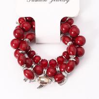 3 vnt./rinkinys Apyrankių rinkinys Su spalvingais brangakmeniaisDramblio marmuravimas Boho Meilė Sparnai Elastingas su karoliukais Rankų darbo Red brown