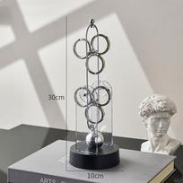 Šiuolaikinis nuolatinis judesys Niutono lopšio kamuolys Perpetual Motion Machine Balansas Fizika Žaislas Chaosas Švytuoklė Biuro darbastalio apdaila 30x10cm white