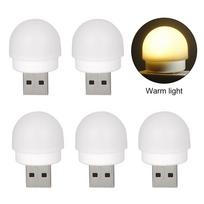 5 vnt. USB naktinė lemputė LED naktinė lemputė USB kištukinė lemputė Maitinimo bloko įkrovimas USB knygos lemputės Mažos apvalios skaitymo akių apsaugos lempos