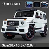 1/18 Brabus G800 Visureigio Modelis Žaislinis Automobilis Lydinio Metalinis Diecast SUV Modelis Žaislas su Garsu ir Šviesa Gimtadienio Dovana Vaikams balta