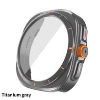 Pakeiskite į Ultra dėklą Samsung Galaxy Watch 7 6 40mm 44mm Atnaujinkite į Galaxy Watch Ultra 47mm Grūdinto stiklo ekrano apsauga For Galaxy Watch 7 40mm gray