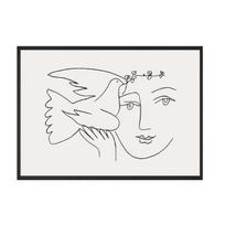 Picasso abstraktus minimalistinis taikos balandis, gyvūnų drobės, tapyba siena Menas paveikslėliai Plakatai ir spaudiniai gyvenamojo miegamojo namų dekoravimui be rėmelio 40*50cm No Frame