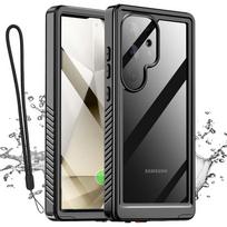 IP68 Vandeniui atsparus dėklas Samsung S24 S23 S22 Ultra Plus A55 A35 A34 A15, RedPepper dangtelis nardymui po vandeniu, plaukiojimui, lauko sportui Samsung S22 Ultra juoda