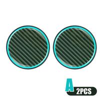 2Pcs Universal Car Decorative Cup Mat LED Luminous Car Dustproof Bottle Pads Car Anti Slip Coaster Auto Interior Accessories black