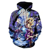 2024 Anime Dragon Ball Super Saiyan Goku Gohan Skaitmenine Spauda Su Gobtuvu Palaidinė vyrams, moterims, suaugusiems ir vaikams 110CM gray