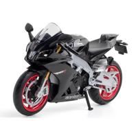 1/12 Aprilia RSV4 lydinio lenktyninio motociklo modelis Metalinis liejamas gatvės visureigio motociklo modelis Imitacinis vaikų žaislas Dovana juoda