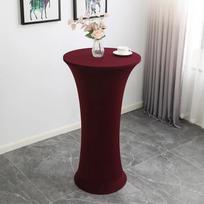 Apvalus staltiesė kokteiliams l Tampri spandexo aukšto viršaus apdangalas apvaliam stalui vestuvėms, banketui, gimtadieniui, lauko vakarėliui, barui, mugės stalui 60x110cm bordinė