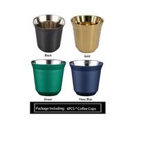 80 ml dvigubos sienelės nerūdijančio plieno espreso puodelis „Nespresso Pixie“ izoliacinės kavos puodelio formos mielas kapsulės termo puodelis kavos puodeliai 80ML blue