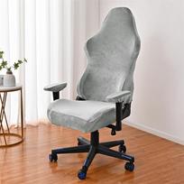 Velvet žaidimų kėdės užvalkalas Kompiuterio kėdės sėdynės apsauginis dėklas Elastingas Boss biuro kėdės užvalkalas su porankių užvalkalais Plaunamas, tvirtas With Armrest cover gray