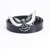 Dominuojantis Erelis Madingas Diržas Hip Hop Rock Stiliaus Vyriškas Visas Karvės Odos Individualizuotas Retro Diržas Scenos Dekoravimo Diržas 110cm black