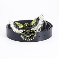 Dominuojantis Erelis Madingas Diržas Hip Hop Rock Stiliaus Vyriškas Visas Karvės Odos Individualizuotas Retro Diržas Scenos Dekoravimo Diržas 90cm black