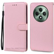 Dėklas Oppo Reno 12 FS 5G Piniginė Odinis Atlenkiamas Viršelis Oppo Reno 12F Dėklas Reno 12FS 12 F Reno12F Reno12 Fs Telefono Dėklas Fundas Reno 12FS (Reno 12F) rožinė