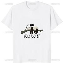Ne, Tu Daryk Juokingi Spausdinti Marškinėliai Kawaii Animacinis Panda Grafika Laisvalaikio Unisex Marškinėliai Gatvės Stiliaus Hipsteris Hip Hop Laisvi Moteriški Marškinėliai 2XL white