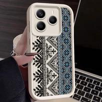 Sudėtingo rašto minkštas silikoninis telefono dėklas Xiaomi 14T 13T Pro Poco X7 F6 Pro X6 Redmi Note 14 Pro 13 12 11 smūgiams atsparus matinis TPU buferio dangtelis Xiaomi 11T / 11T Pro mėlyna/smėlis