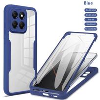 360 viso korpuso dėklas Samsung Galaxy A30 A32 A34 A35 A50 A52 A53 A54 A71 A73 A82 Dvipusis skaidrus dangtelis Minkštas telefono dėklas For Galaxy A53 5G mėlyna